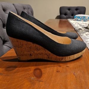 Nine West cork wedges